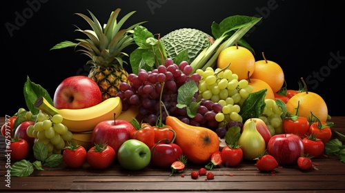 Assortment of fresh fruits and vegetables