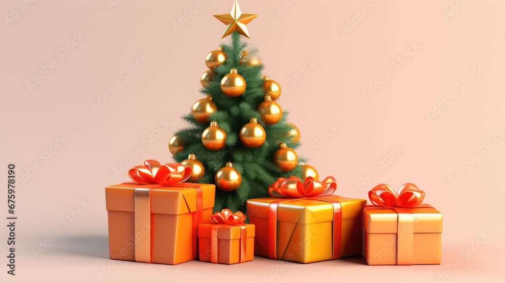 christmas tree with gifts