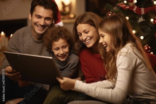 Virtual Christmas: Connecting Families through Video Calls during the Holiday Season © AIGen