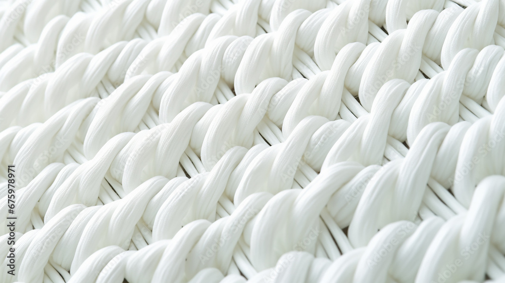 Obraz premium Microscopic Textures: Close-Up of Detailed WHITE Fabric Textile, 