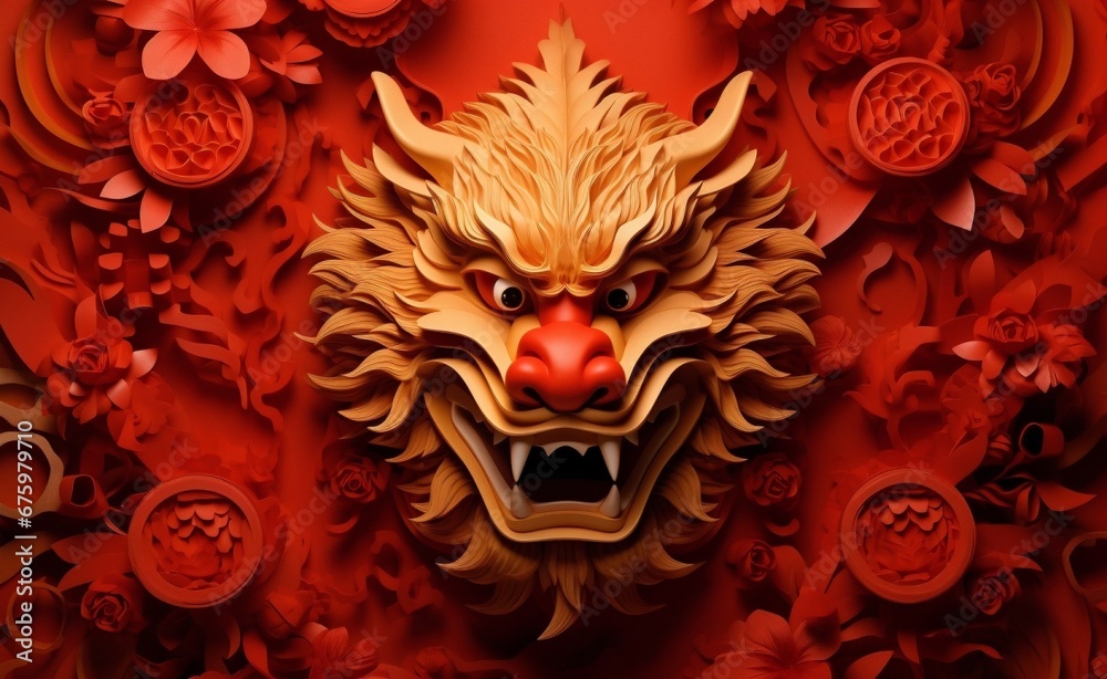 The Chinese New Year 2024 year of the dragon, the Chinese zodiac symbol is the Lunar New Year concept. The Asian Celebration, illustration fantasy anime manga Chinese Red Dragon. Generative AI. The Chinese New Year 2024 year of the dragon, the Chinese zodiac symbol is the Lunar New Year concept. The Asian Celebration, illustration fantasy anime manga Chinese Red Dragon. Generative AI.