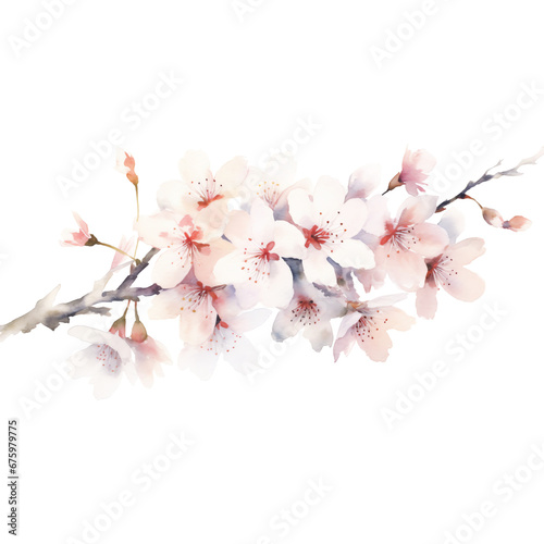 watercolor neutral cherry blossom flower