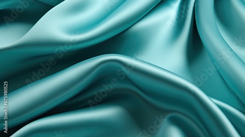  a close up view of a teal colored fabric with a very soft feel to it's fabric structure. 