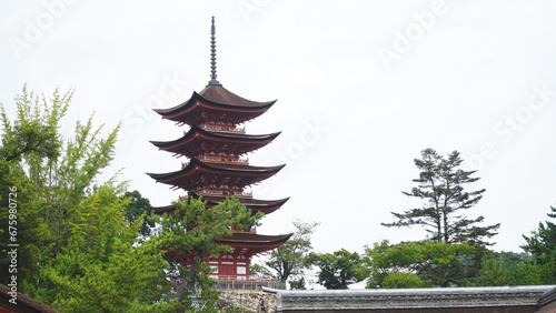 Japanese Pagoda. Shrine - Temple Architecture.
