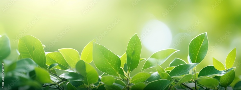Nature of green leaf in garden at summer. Natural green leaves plants using as spring background cover page greenery environment , generative ai Nature of green leaf in garden at summer. Natural green leaves plants using as spring background cover page greenery environment , generative ai