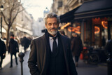 Generative ai middle age gentleman businessman outdoors city street