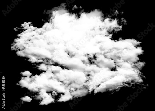 fluffy Clouds Isolated on black background