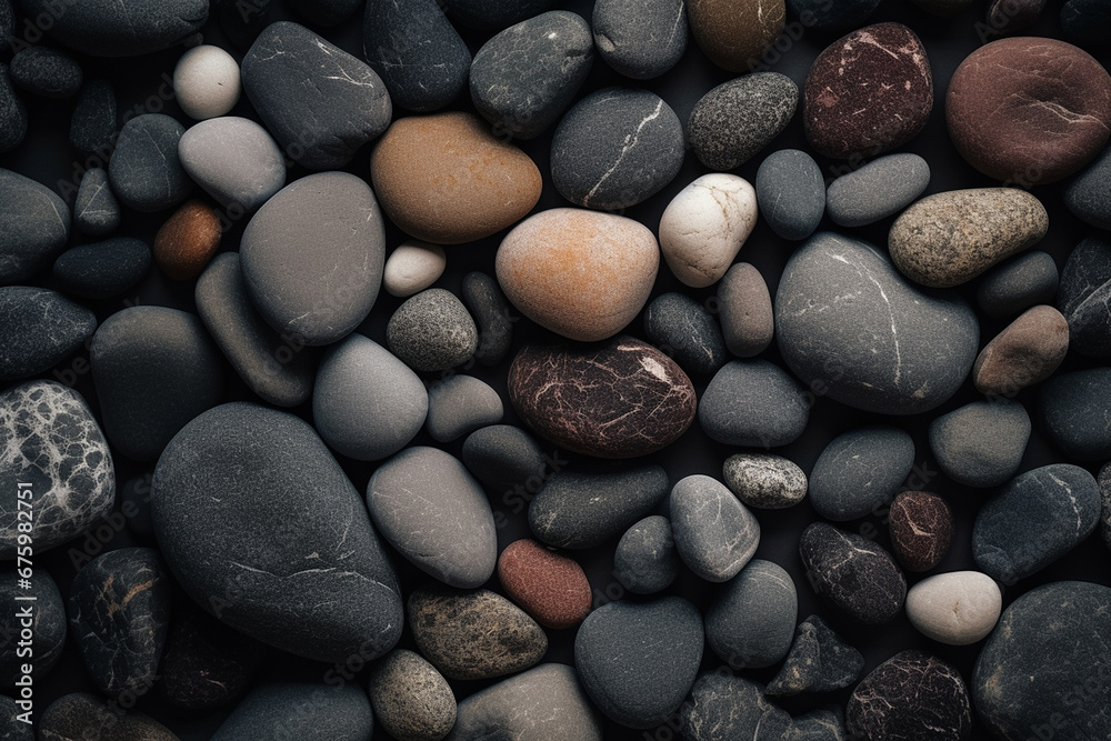 Simple Concept Grainy Blue Ice Background. Assorted Smooth River Stones in Earth Tones Close-up Simple Concept Grainy Blue Ice Background. Assorted Smooth River Stones in Earth Tones Close-up