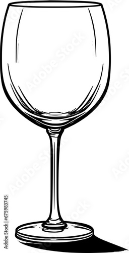 Dining Bordeaux Wine Glass Vintage Outline Icon In Hand-drawn Style