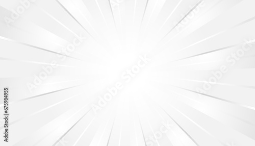 Comic abstract white gray background. white rays background pop art photo