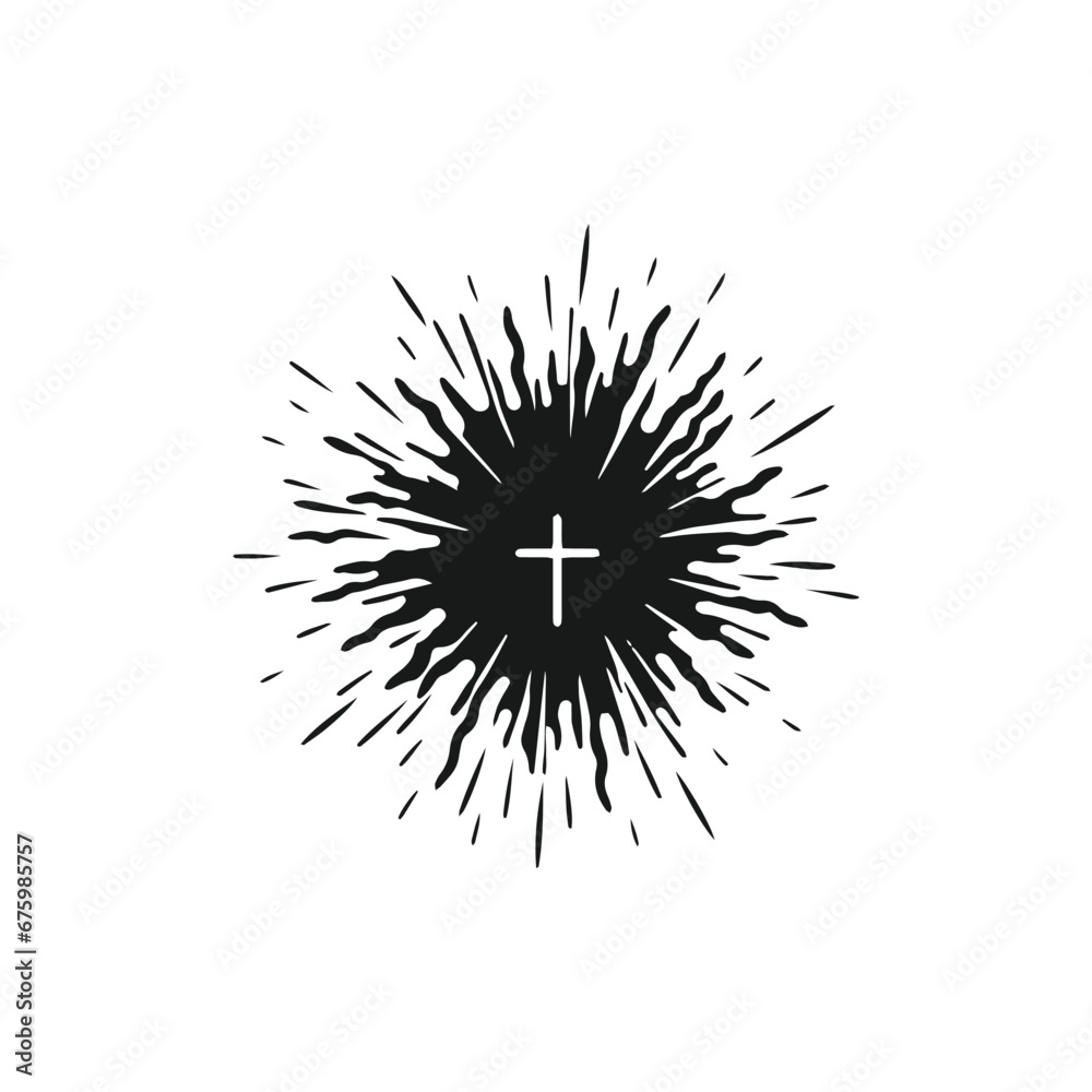 Obraz premium Logo of abstract icon vector silhouette isolated design christen concept