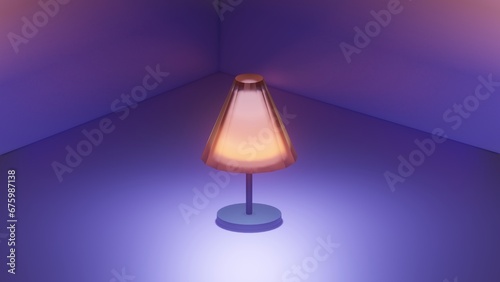 3D Table Lamp  Illuminated  3D Model