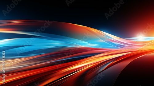 Abstract Wave of Color: Vivid Interplay of Red and Blue Hues in Dynamic Motion