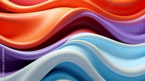 Colorful Harmony  A Vivid Display of Orange  Purple  and Blue Fluid Abstract Shapes
