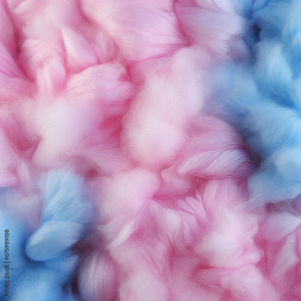 Sweet Treats: Pink and Bule Cotton Candy. ai generative