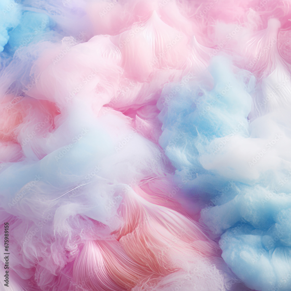 Sugar Clouds: Colorful Cotton Candy. ai generative