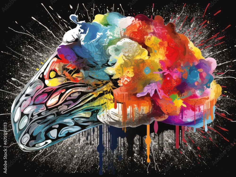 human brain anatomy sketch, colorful human brain anatomy, colored mind ...