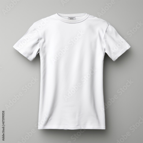 White T-Shirt Mockup on Gray Background.ai generative