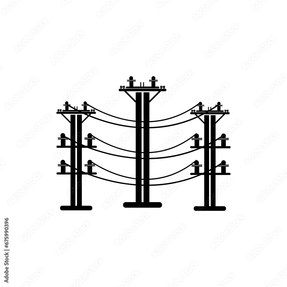 electricity pole icon illustration vector image of power pole logo electricity pole icon illustration vector image of power pole logo