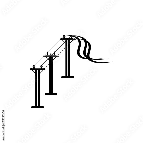 electricity pole icon illustration vector image of power pole logo
