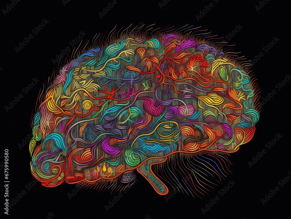 Colorful Neuronal learning, 3d neurons forge new connections, cognitive ...