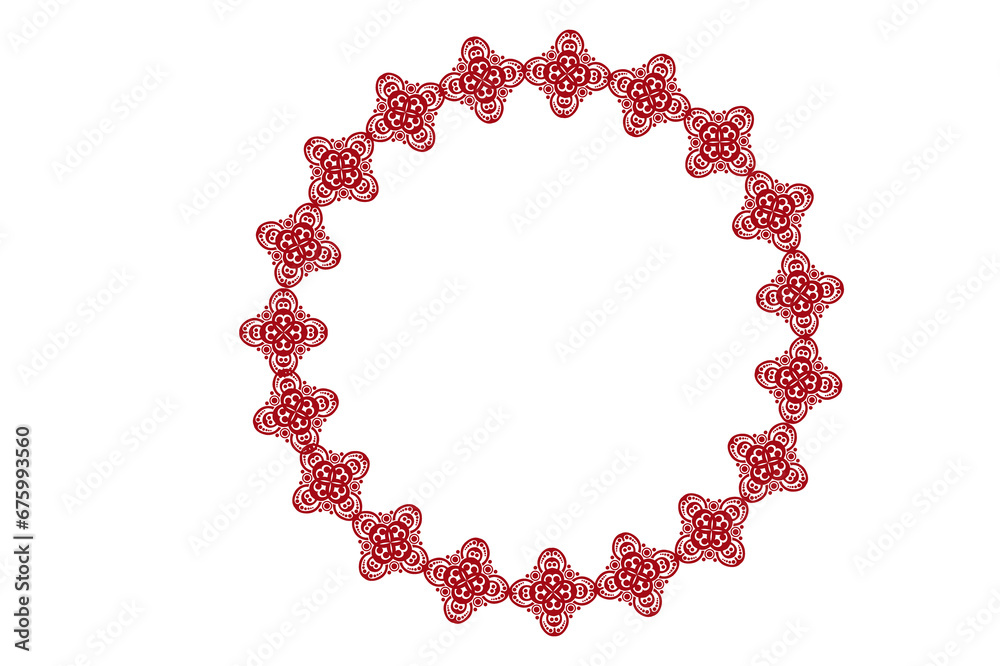 Obraz premium Circle Monogram Frame Border With Transparent Background