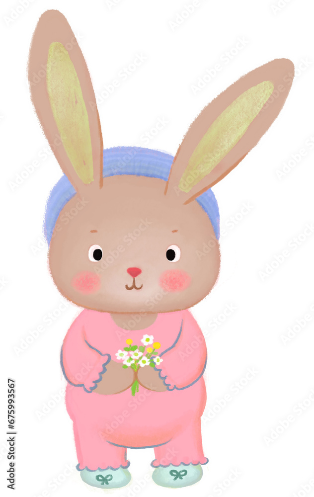 Obraz premium bunny with flowers ,