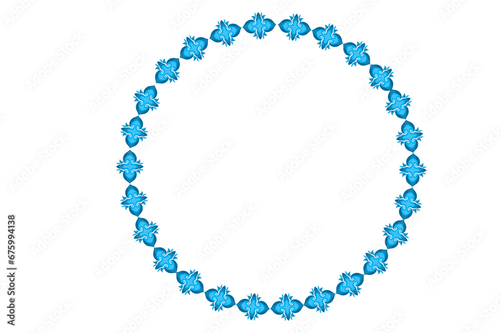 Obraz premium Circle Monogram Frame Border With Transparent Background
