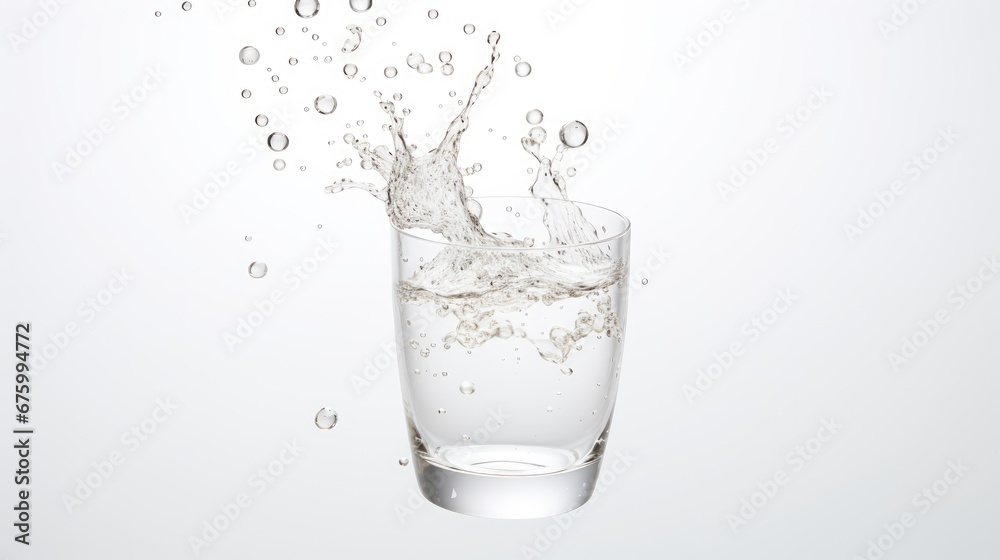 a glass of water with a splash of water on the top of it and bubbles in the bottom of the glass. generative ai a glass of water with a splash of water on the top of it and bubbles in the bottom of the glass. generative ai