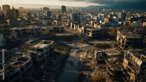 Destroyed city after fighting © Terablete