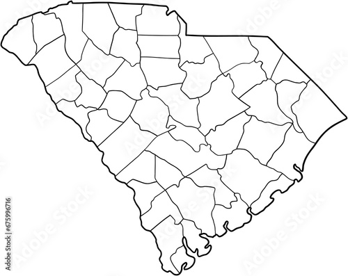 Obraz na płótnie doodle freehand drawing of south carolina state map. w salonie