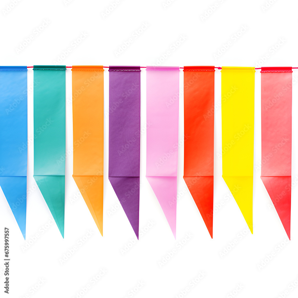 Vibrant Row of Colorful Flags Vibrant Row of Colorful Flags