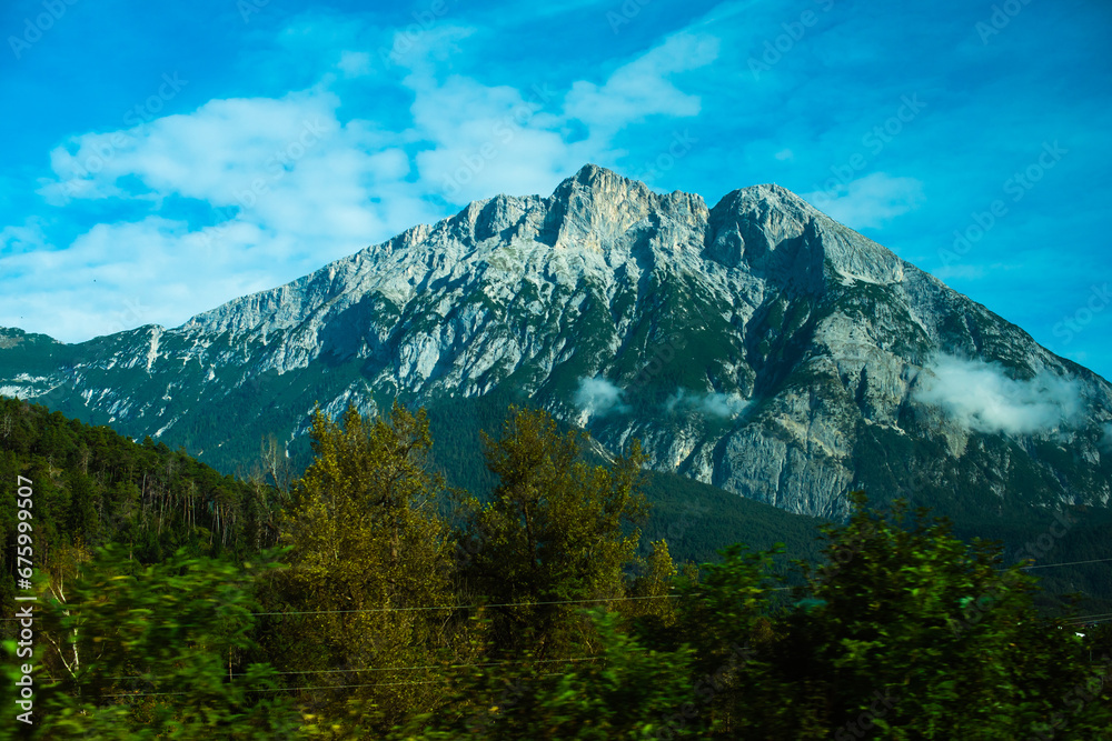 Austrian Alps mountains. Beautiful landscape scene. Travels concept