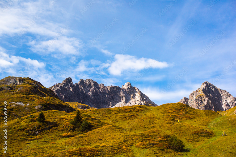 Austrian Alps mountains. Beautiful landscape scene. Travels concept