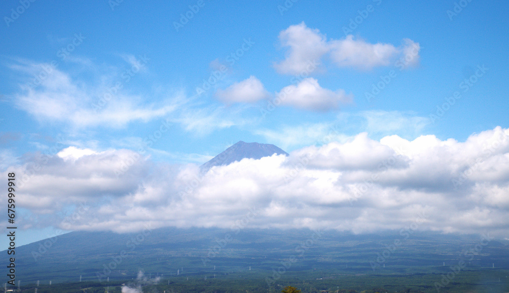 Mount Fuji on a Cloudy Day, Japan Mount Fuji on a Cloudy Day, Japan