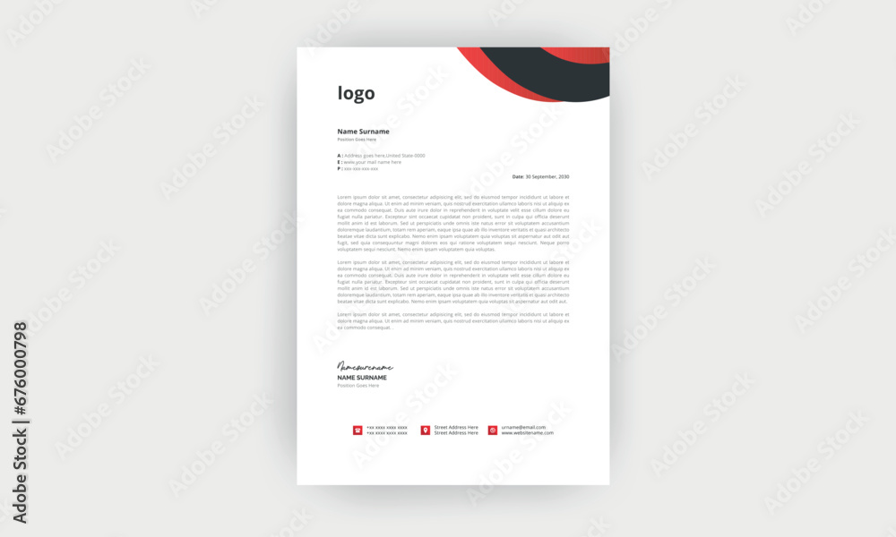 Simple and creative letterhead design template Simple and creative letterhead design template