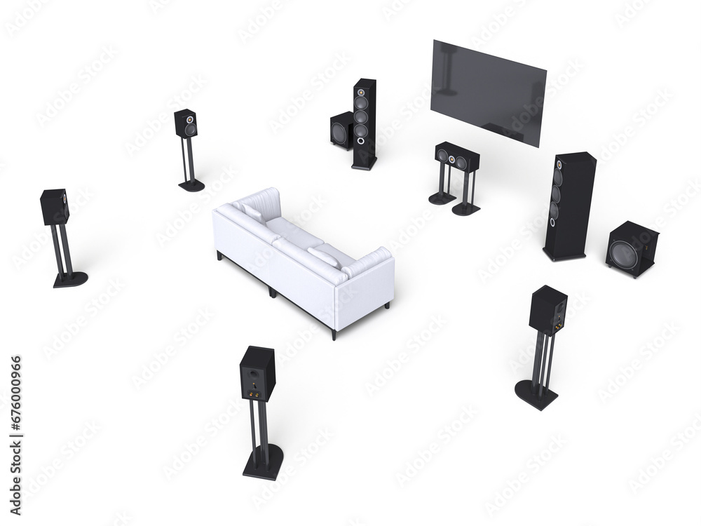 home theatre entertainment system on a white background.