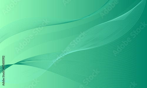 green business lines wave curves with smooth gradient abstract background