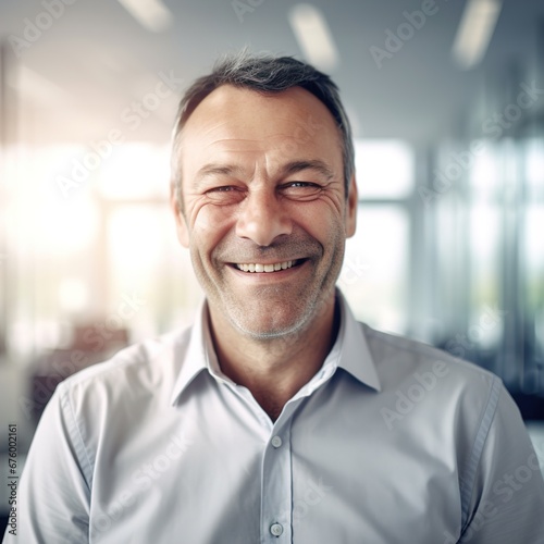 business businessman office mature middle aged head shot man portrait corporate caucasian white businessperson created using generative ai technology
