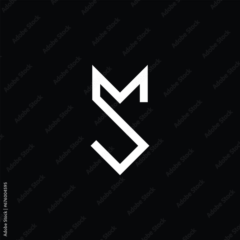 SM MS S M monogram letter modern logo design SM MS S M monogram letter modern logo design