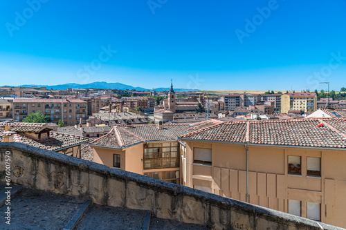 Aerial view of the city of Segovia, Spain
