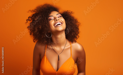 Happy smiling, laughing young trendy sexy curvy plus size women in everyday clothing, fashion, having fun. Isolated on a plain background, Banner