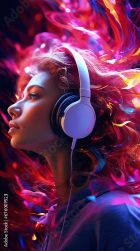 New Age of Audio Creativity: A Dynamic and Colorful Visual Experience, Ideal for Screensavers and Desktop Backgrounds
