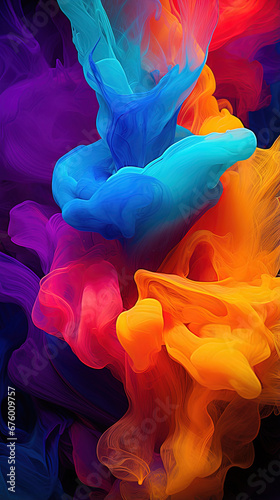 Abstract Contrast: A Random and Vibrant Display with Extreme Color and Black Contrast, Ideal for Screensavers and Desktop Backgrounds 