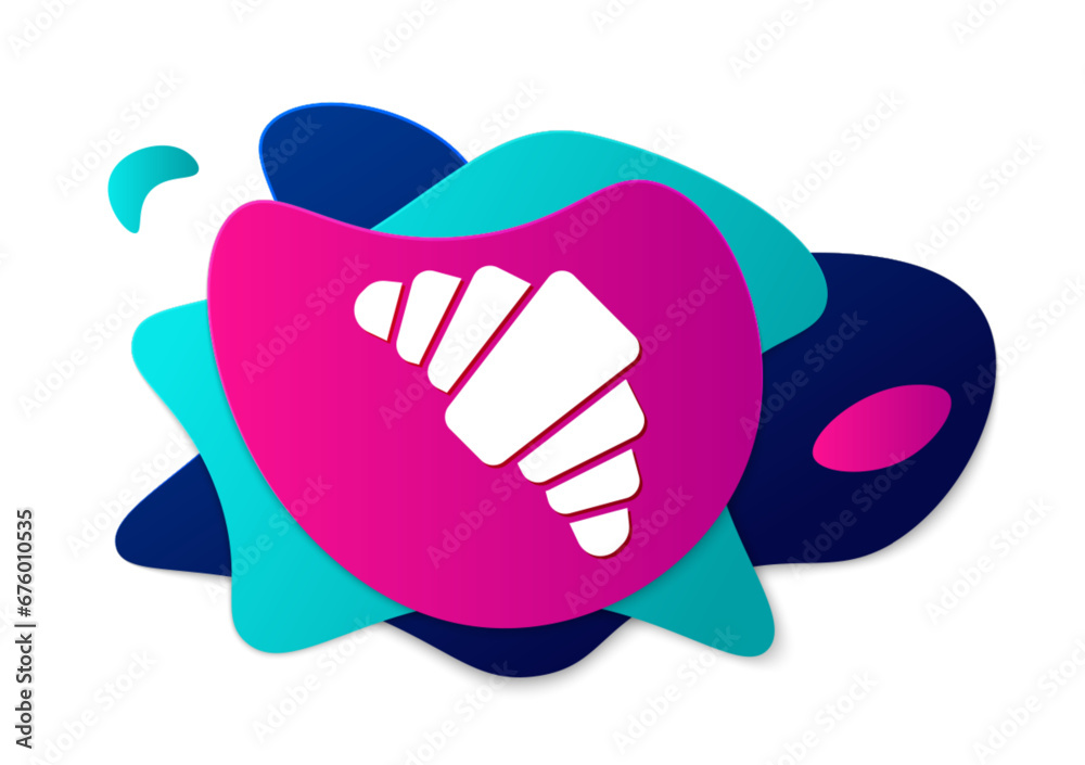 Obraz premium Color Croissant icon isolated on white background. Abstract banner with liquid shapes. Vector