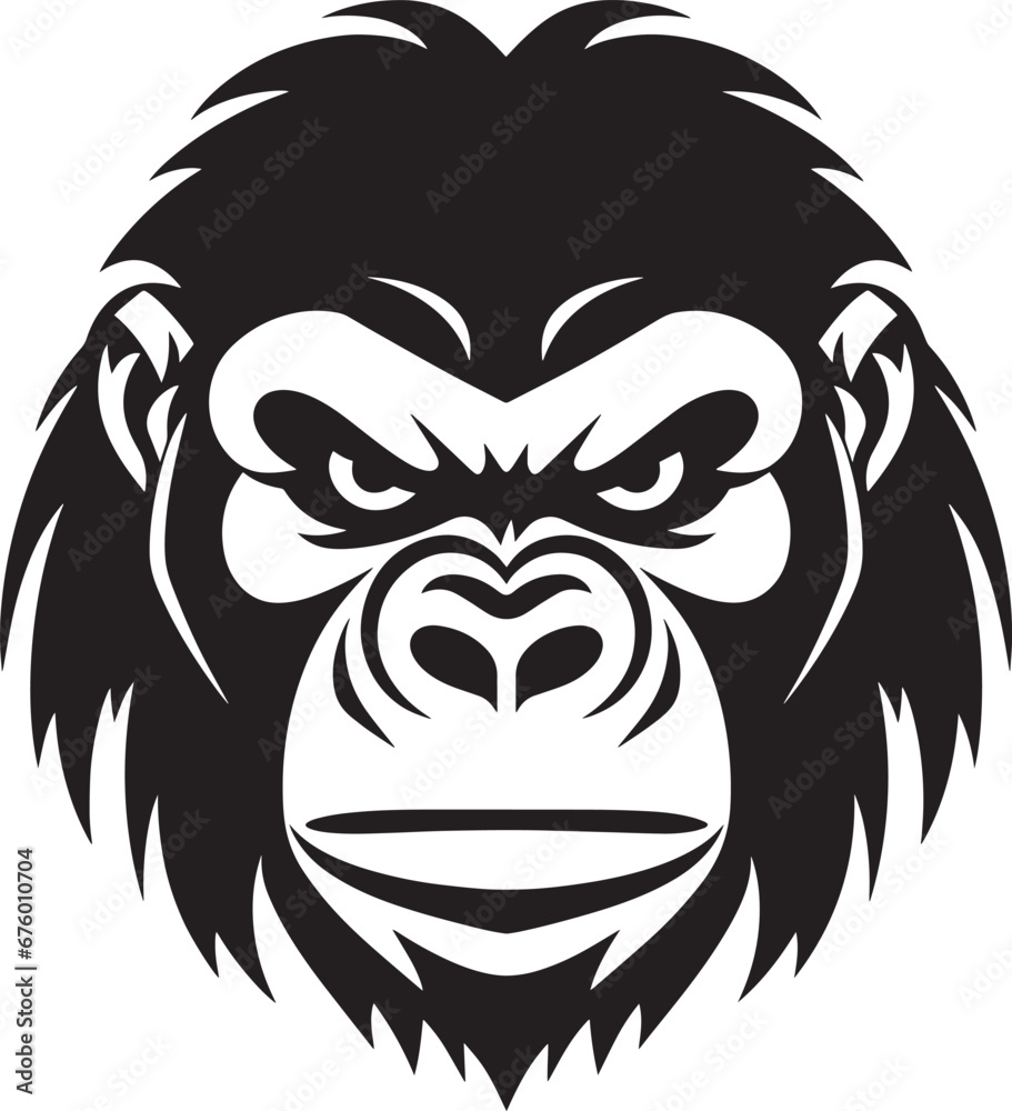 Fototapeta premium Gorilla head Vector illustration. Gorilla Vintage Logo
