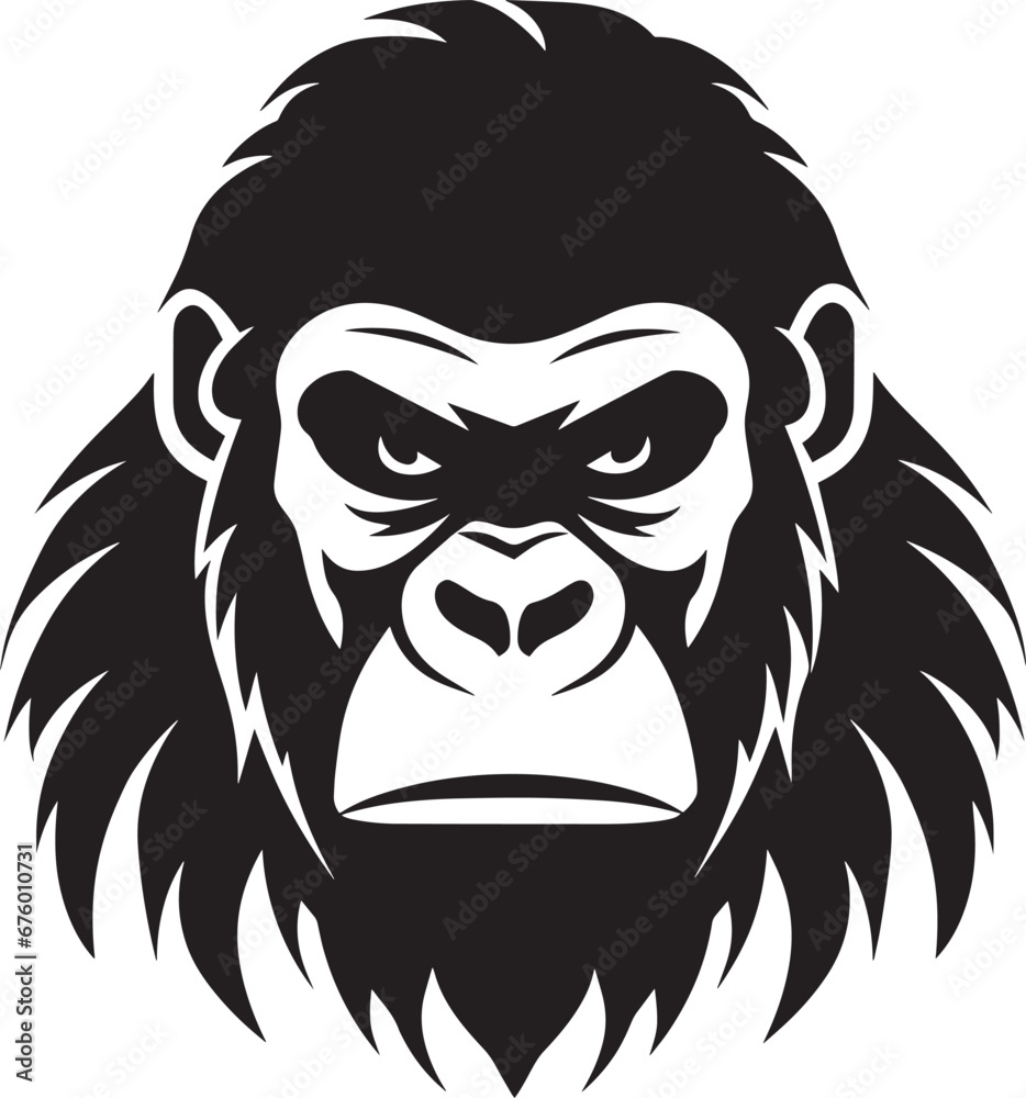 Gorilla head Vector illustration. Gorilla Vintage Logo