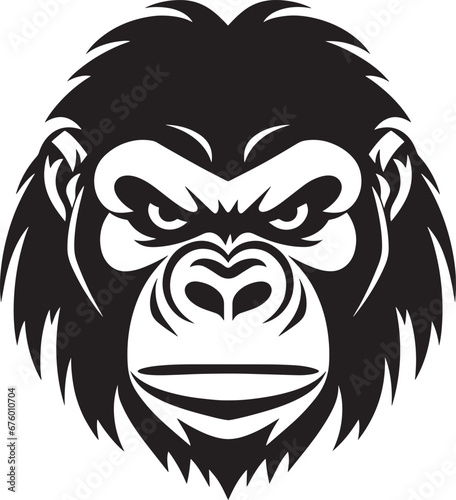 Gorilla head Vector illustration. Gorilla Vintage Logo