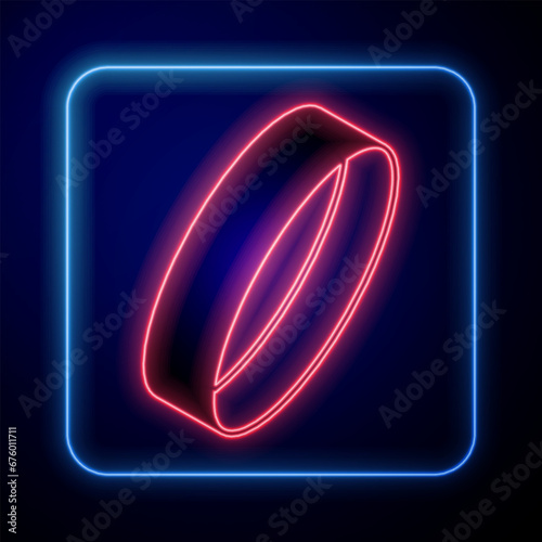 Glowing neon Gold ring icon isolated on black background. Vector