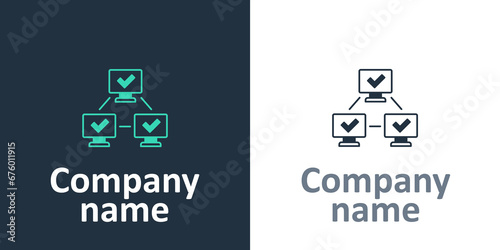 Logotype NFT blockchain technology icon isolated on white background. Non fungible token. Digital crypto art concept. Logo design template element. Vector